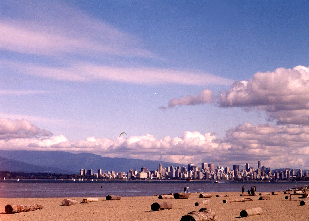 photo of city taken from a beach
