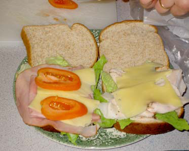 making sandwiches 